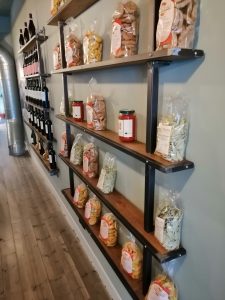 wall with products 